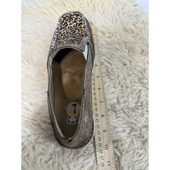 Ariat Ladies Sparkle Leopard Print Hair On Hide Cruiser Shoes US 7 EU 37.5 Slip - Picture 11 of 13